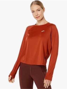 Brooks Sprint Free Women’s Long Sleeve Running Top in Burnt Orange